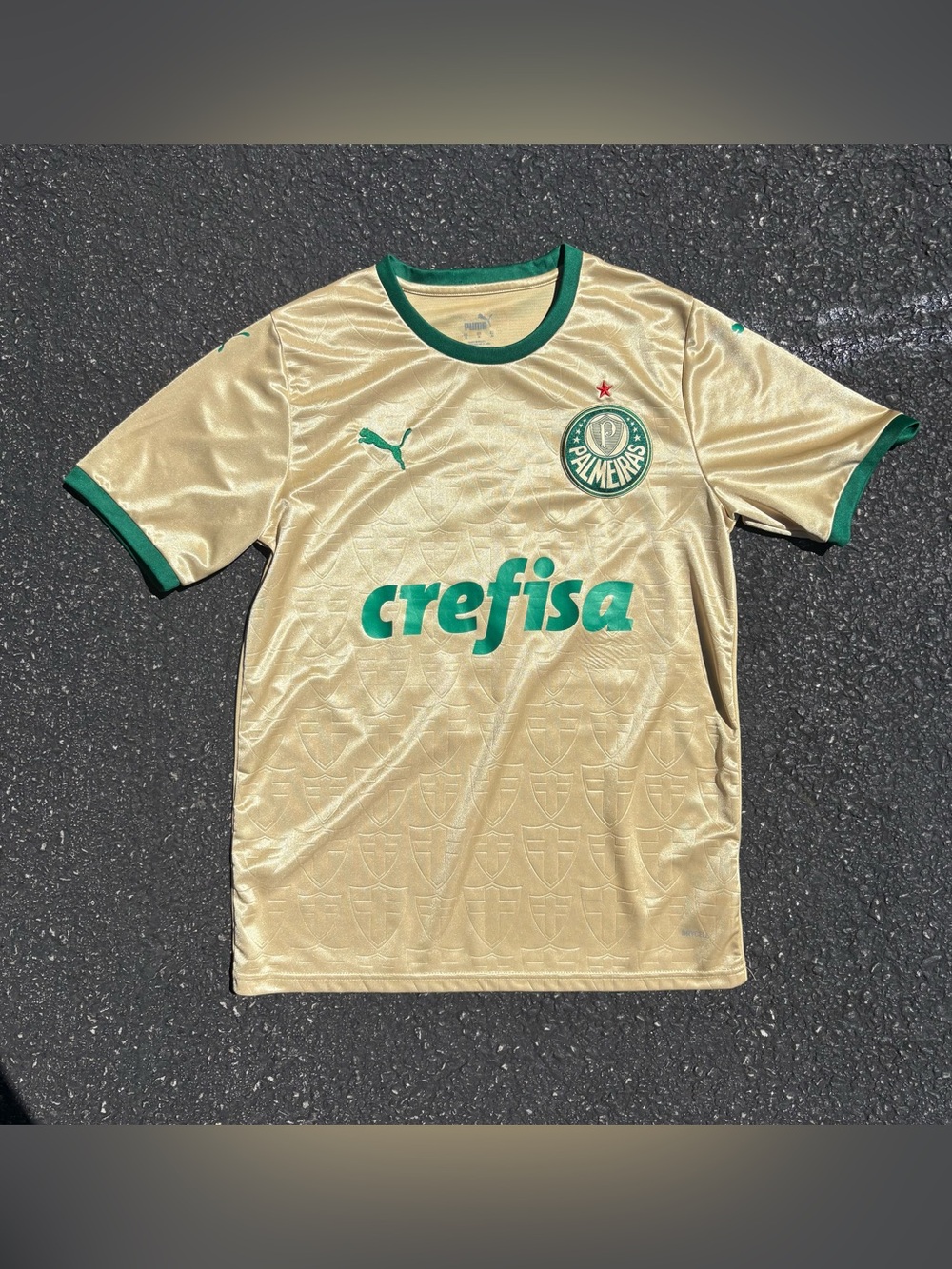 Puma Palmeiras 2024/25 Third Jersey Gold Fan Version EUC Brazil Classic Limited